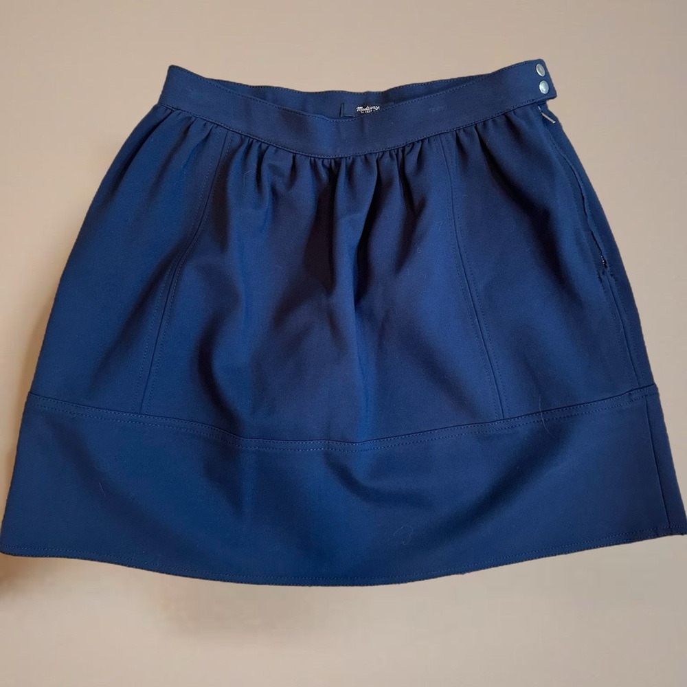 Madewell Ponte Swivel Mini Skirt Blue - Women's